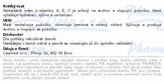 Santaderm krém s vitamíny A+E+C 50ml