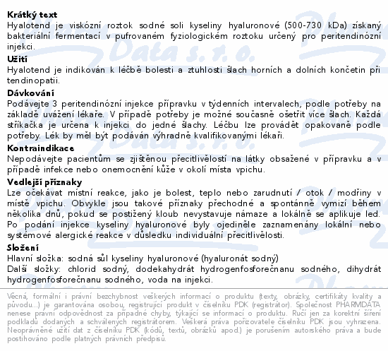 Hyalotend injekce 1x20mg/2ml