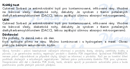 Cutimed Sorbact 7x9cm 5ks antimikrob.savá komprese