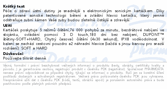 SimplyMed sonický zubní kartáček DT1013B-modrý