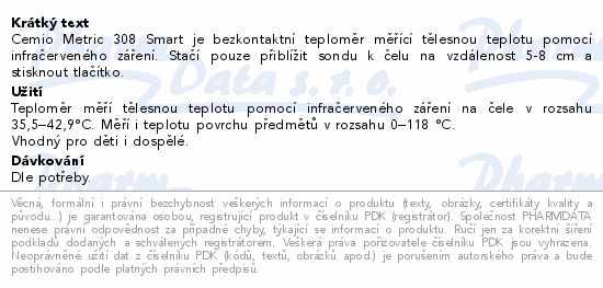 Cemio Metric 308 Smart Bezkontaktní teploměr