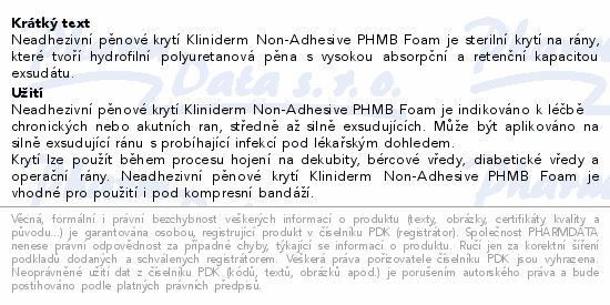 Pěnové krytí Kliniderm foam phmb 10x10cm 10ks