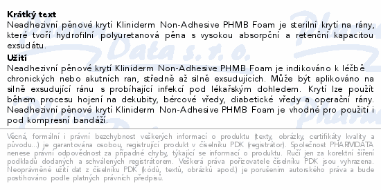 Pěnové krytí Kliniderm foam phmb 10x20cm 10ks