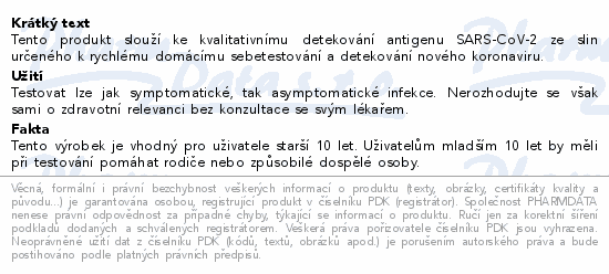 Deepblue Covid-19 antigenní test ze slin 1ks