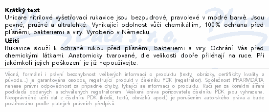 Rukavice nitrilové bezpudrové Unicare S 100ks