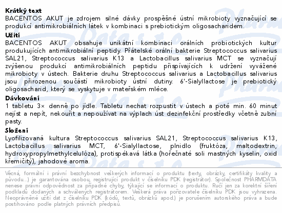 BACENTOS AKUT orální probiotikum tbl.20